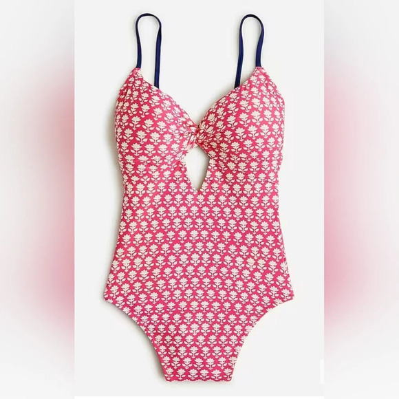 J. Crew Twist-front Keyhole One-piece Swimsuit  NWT - Picture 4 of 6
